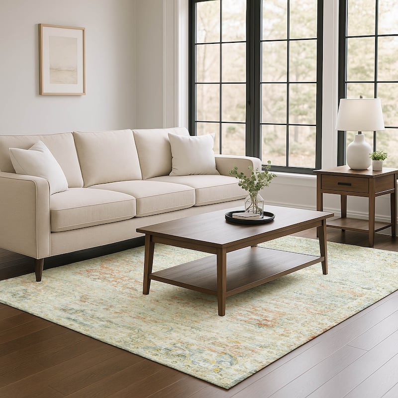 Premium Washable Super Soft Vintage Traditional Mayfield Rug - Tan - 10' x 14'