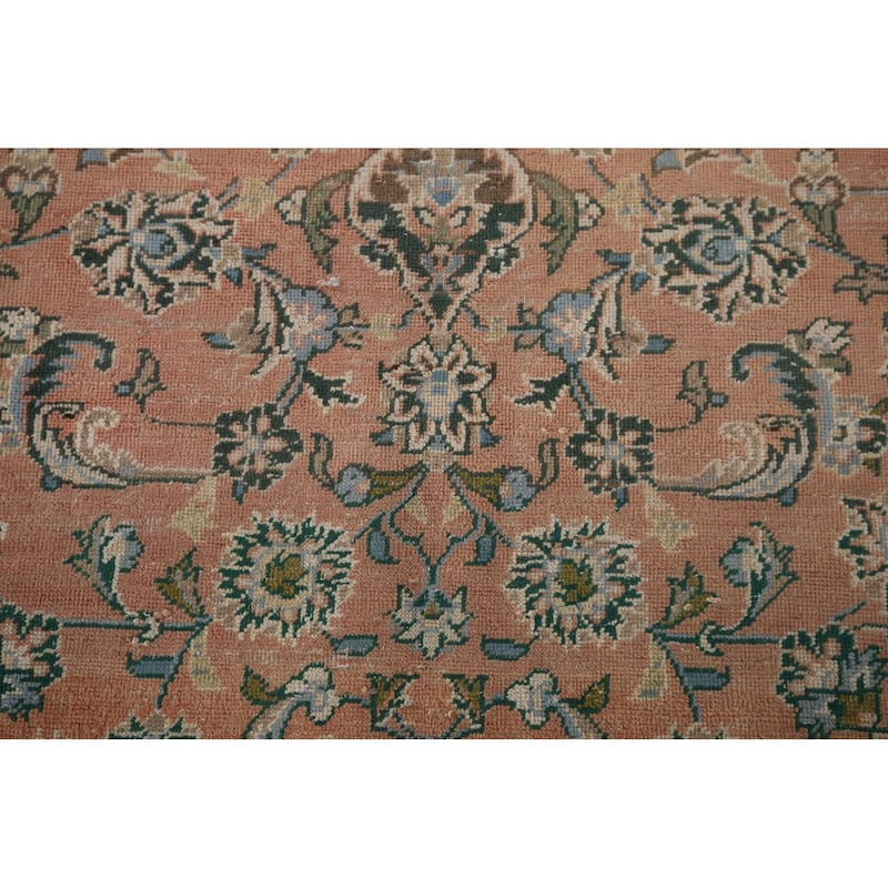 Traditional Mashad Persian Vintage Area Rug Handmade Wool Carpet - 6'5" x 10'1"