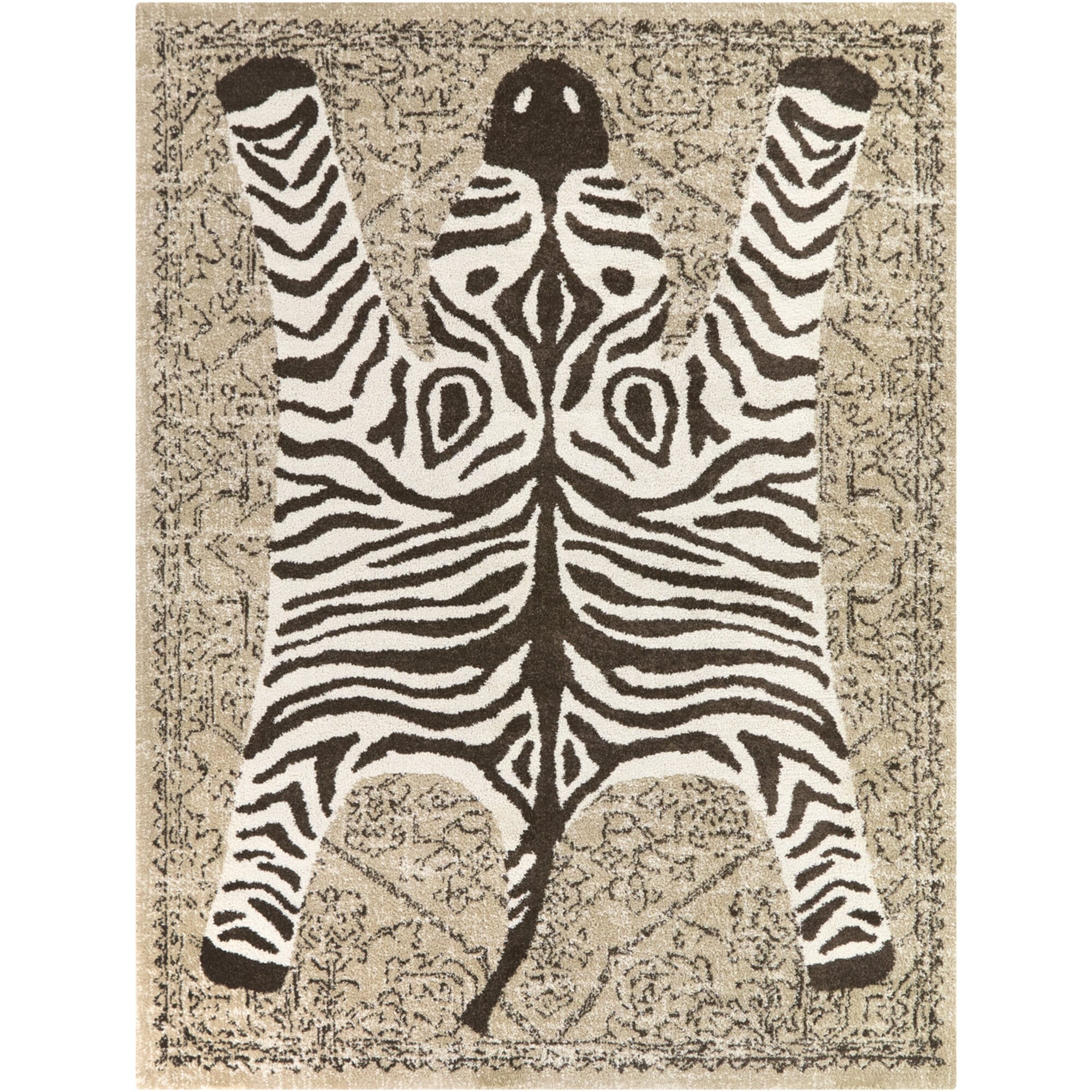 Jabari Zebra Animal Print Area Rug - Overstock - 43012412