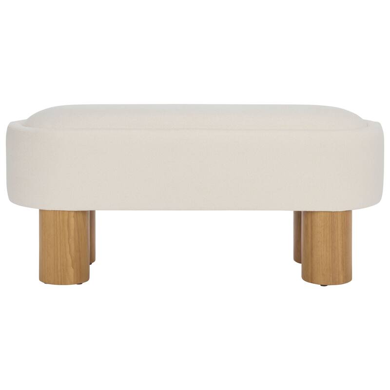 SAFAVIEH HOME Posner Bench - 40"W x 15"D x 18"H - Ivory/Natural