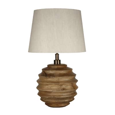 Tunley 24" Table Lamp with Fabric Shade, Brown