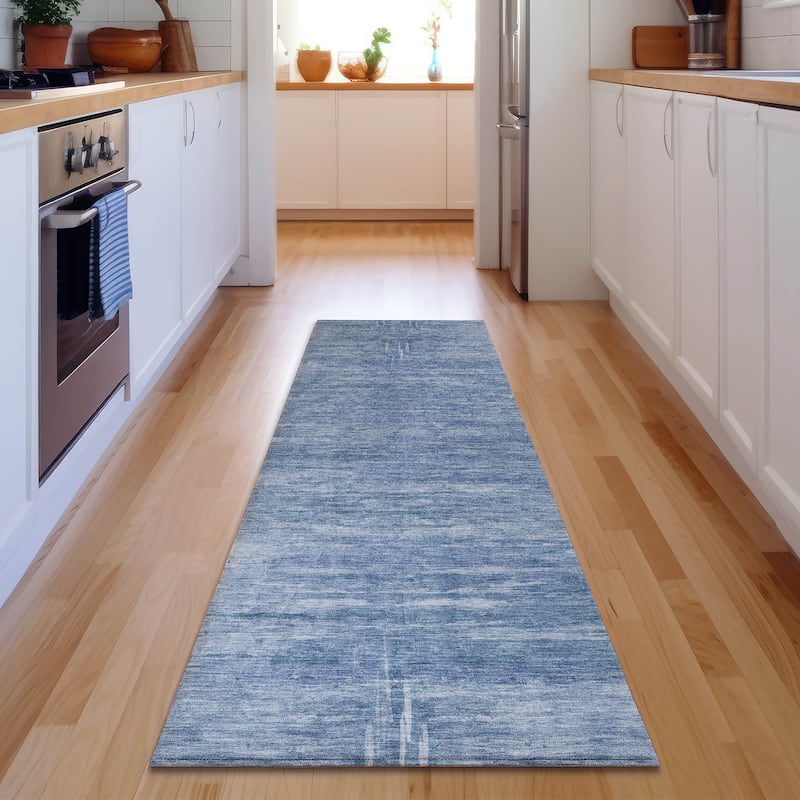 Premium Washable Super Soft Ombre Vaby Mayfield Rug - Blue - 2' 3" x 7' 6" - Runner