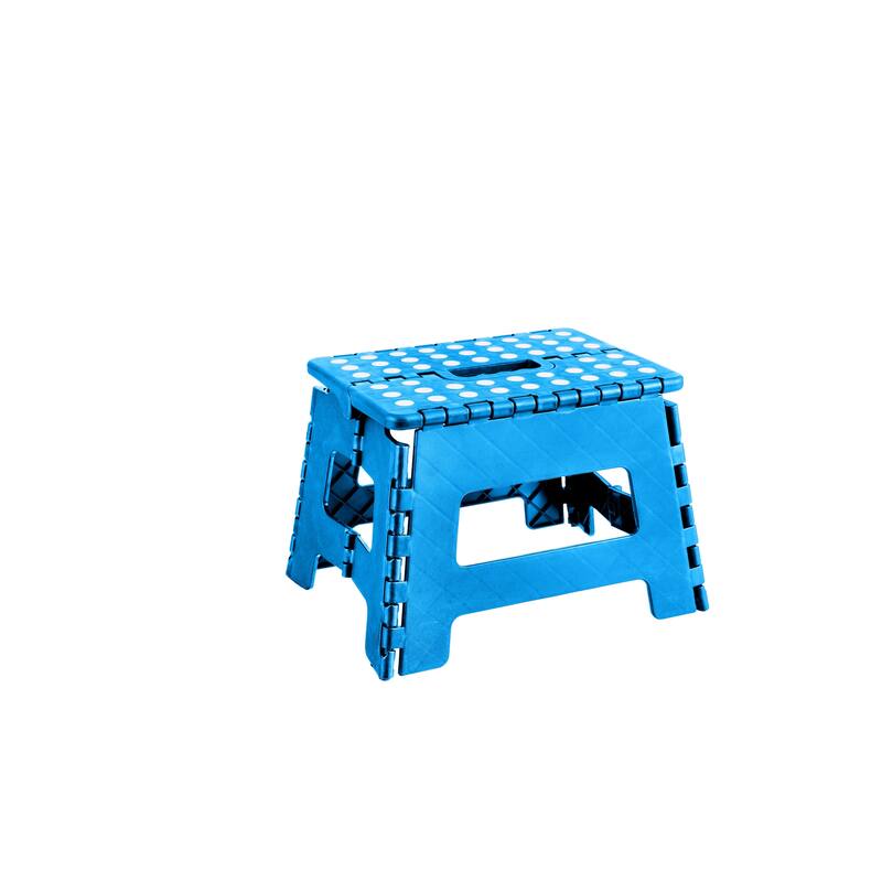 Folding Step Stool with Anti-Slip Surface 9" Blue - 12" H x 1.5" W x 13" D