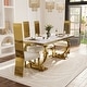 preview thumbnail 8 of 69, Luxurious Dining Room Table Set with Buttons Tufted Velvet Dining Chairs