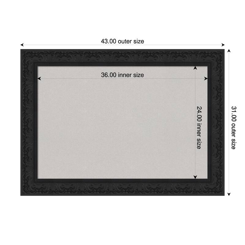 Luxe Black Framed Cork Board - Bulletin Board, Organization Board, Pin Board - Grey - 43 x 31 in