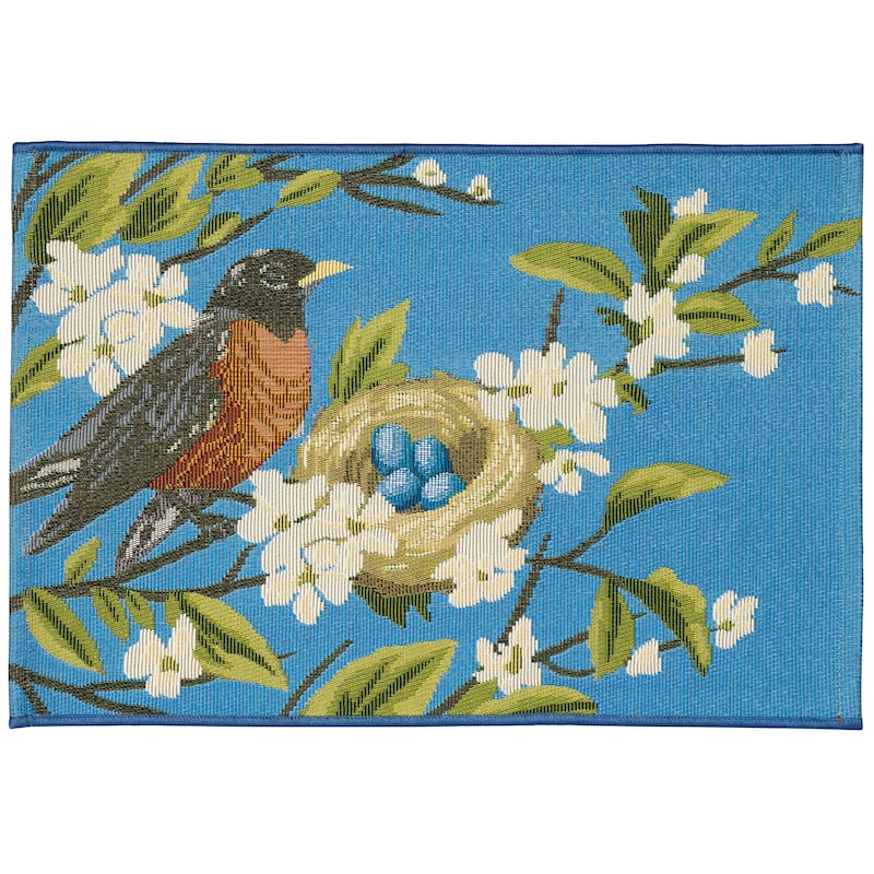 Liora Manne Esencia Robin's Nest Indoor/Outdoor Mat - 2'5" x 3'11" - Blue
