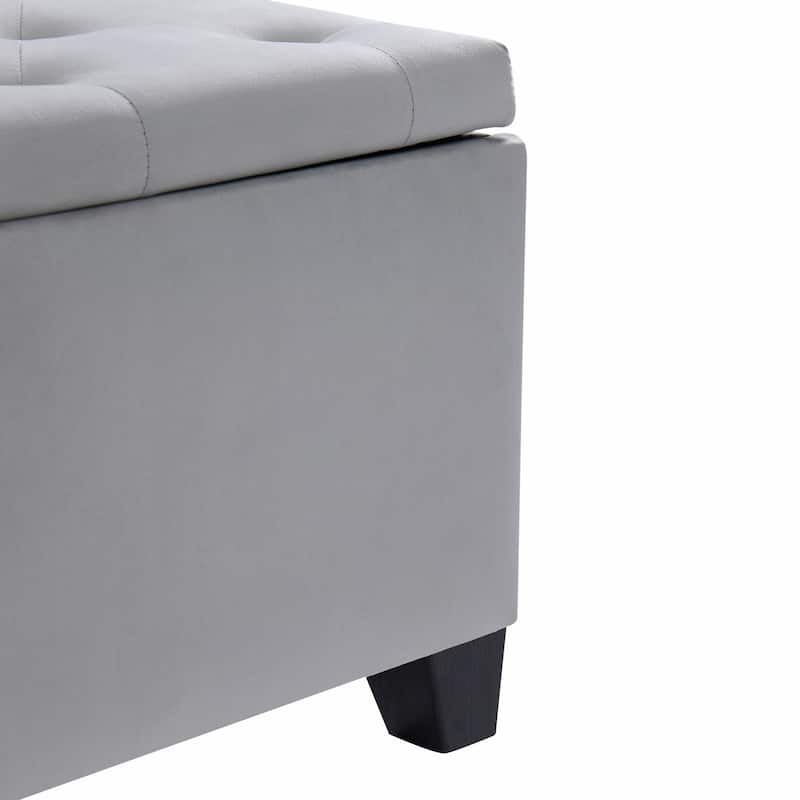 Large Velvet Ottoman Bench - Soft Upholstery, Easy Assembly, Modern Design