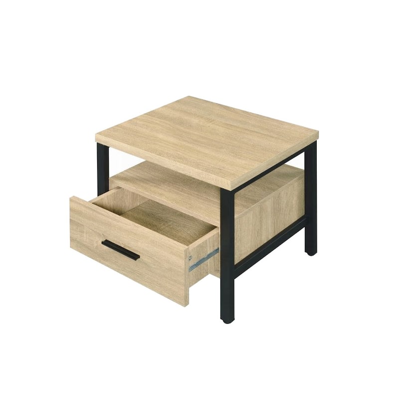 One Drawer Nightstand with 1 Tier Shelf