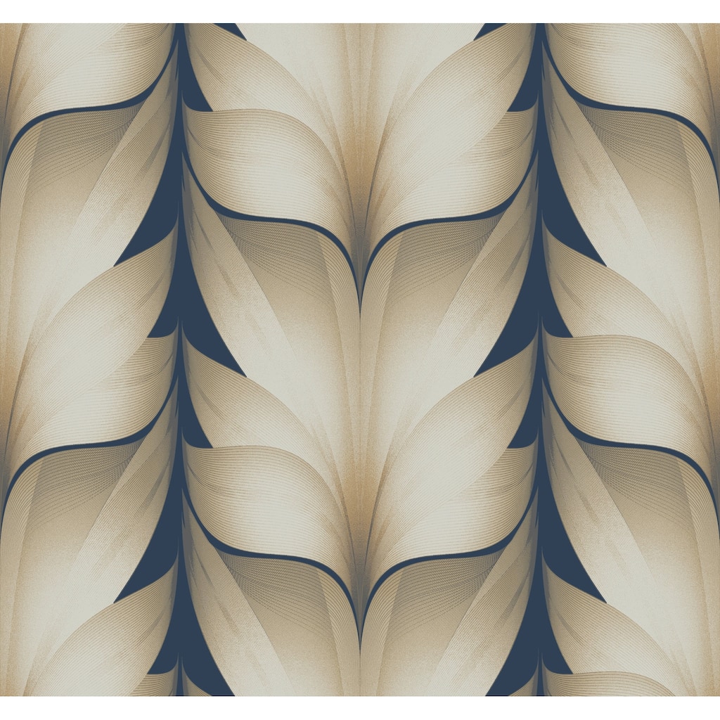 Candice Olson Lotus Light Stripe Navy Wallpaper