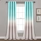 preview thumbnail 23 of 27, Lush Decor Ombre Fiesta Room Darkening Window Curtain Panel Pair 95 Inches - Aqua