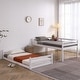 preview thumbnail 3 of 6, FCH White Twin Solid Wood Bunk Bed with Ladder