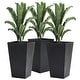 preview thumbnail 1 of 17, Outsunny Set of 3 Tall Planters, Outdoor & Indoor Flower Pot Set for Front Door, Entryway, Patio and Deck Black