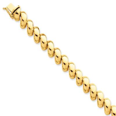 14k Yellow Gold 10mm San Marco Bracelet, 7"