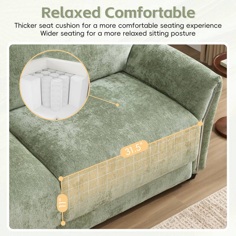 110" Modular L-Sectional - Extra-Wide Seats with USB/Type-C Charging, Petal Armrests, Chenille Fabric