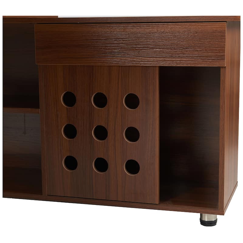 Adjustable L-Shaped Executive Desk, Wood Corner Computer Desk Gaming Desk with Storage Cabinet, Writing Desk for Home Office