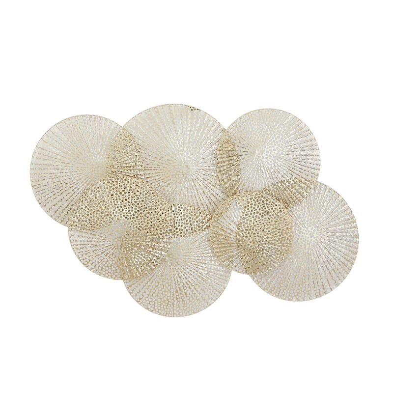 Metal Plate Wall Decor with Perforated Design - Gold - Roche River Decor