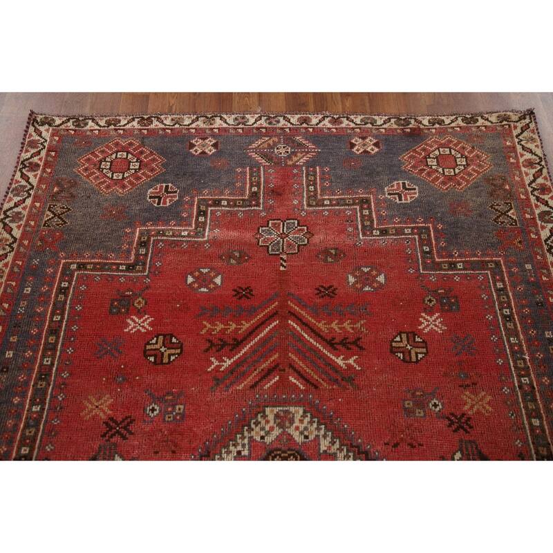 Vegetable Dye Qashqai Persian Antique Rug Tribal Wool Carpet - 4'9"x 7'5"
