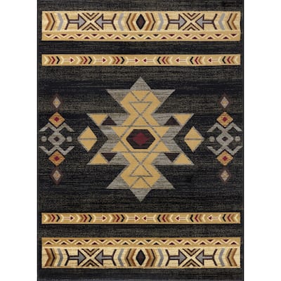Tribes GC_YLS4004 Black Southwest Area Rug