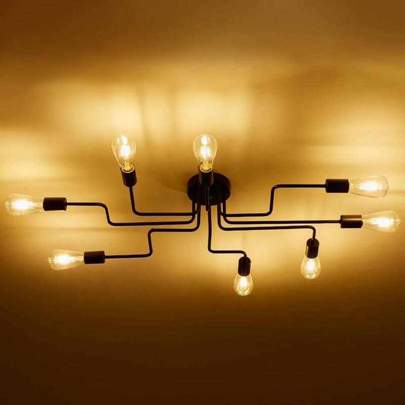 8 - Light Mid-Century Modern Industrial Spider Shape Circuit Board Semi-Flush Mount