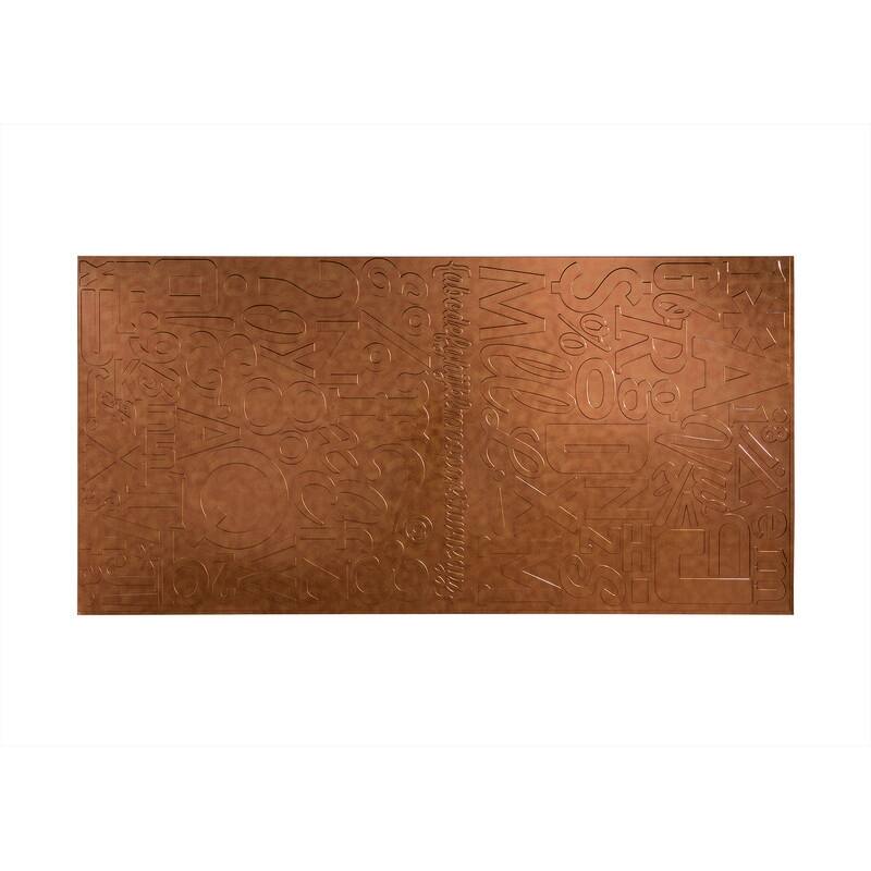 FASÄDE Alphabet 4-foot x 8-foot PVC Wall Panel in Antique Bronze - Gold - 4 x 8