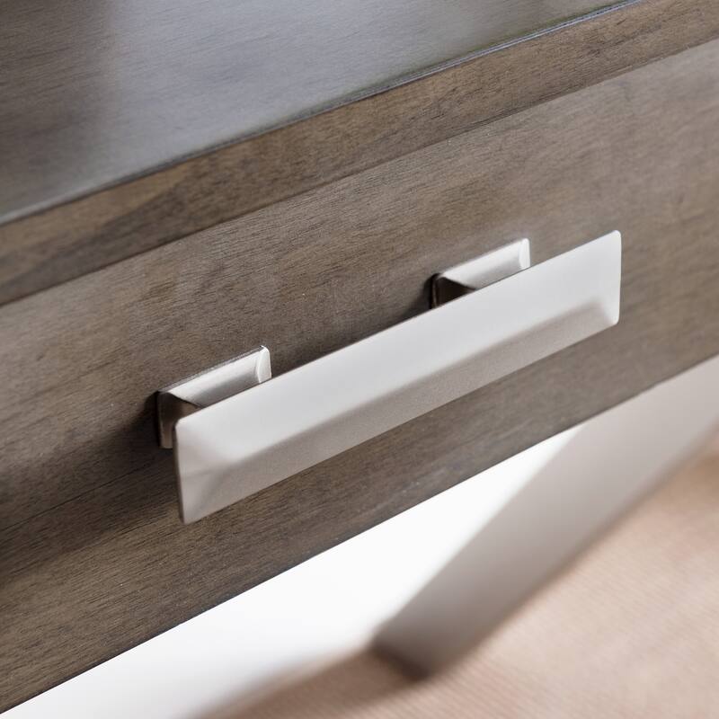 Modern Computer Desk with Drop Front Keyboard Drawer - Metal and Wood Desk 48" Wide