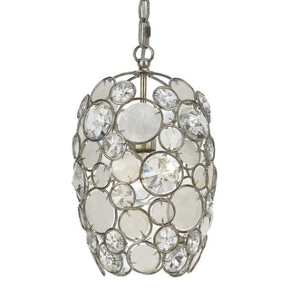 Palla 1 Light Antique Silver Mini Chandelier - 8.5'' W x 13.75'' H