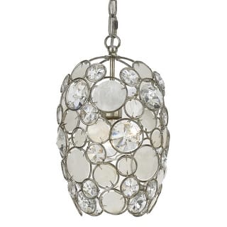 Palla 1 Light Antique Silver Mini Chandelier - 8.5'' W x 13.75'' H
