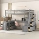 preview thumbnail 4 of 13, Twin Size Loft Bed with 7 Drawers 2 Shelves and Desk,Superior Quality, Sturdy Construction & Unique Design- Gray