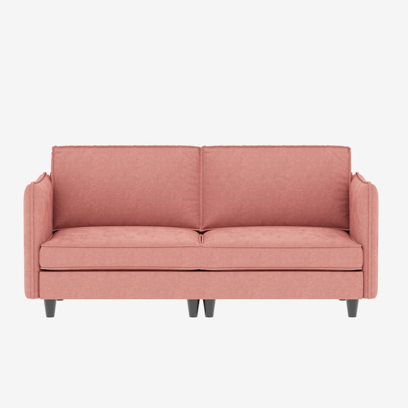 Fabric Upholstered Loveseat Sofa, Mid Century Modern Comfy 2 Seater Sofa, Lounge Sofa with Side Storage Pockets