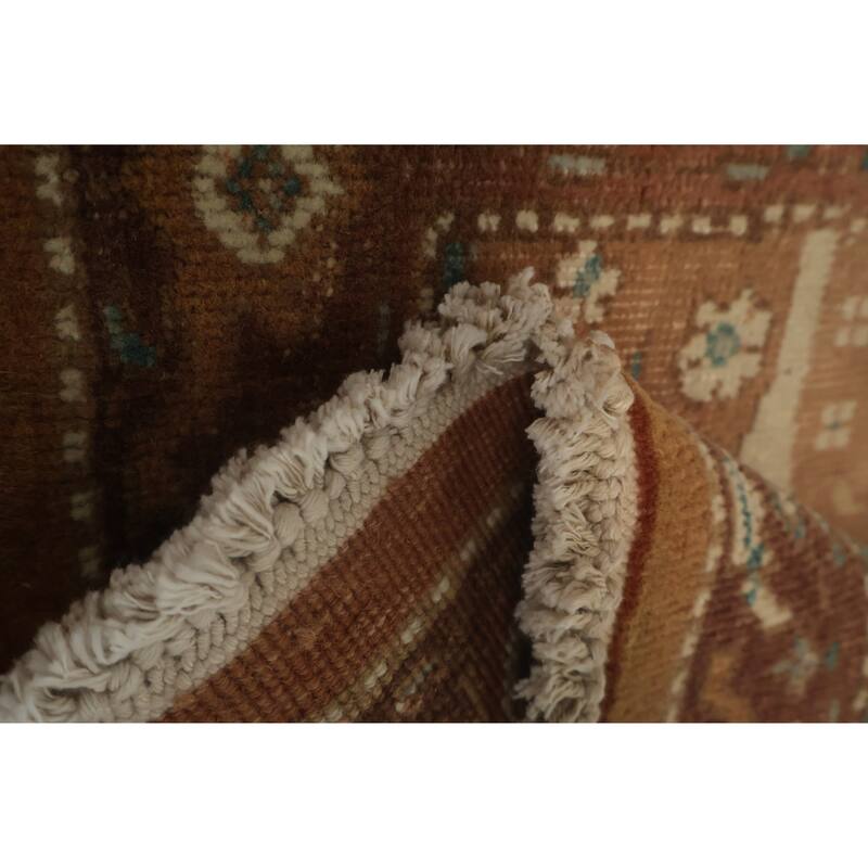 Hand Knotted Oriental 100% Wool Carpet Traditional All-Over Brown Ziegler Area Rug - 3' 11'' X 2' 1''