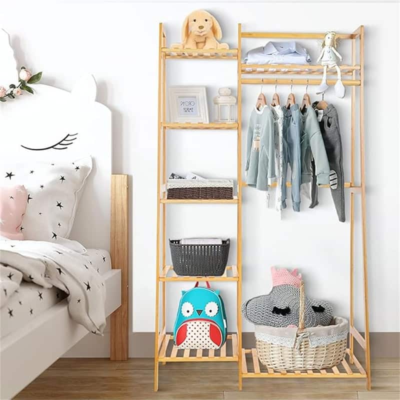 Clothes Rack with 7 Tier Storage Shelves - 15.2"D x 31.7"W x55.1"H