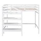 preview thumbnail 4 of 10, Full Size Loft Bed with Built-in Storage Staircase and Clothes Hanger, Space-Saving