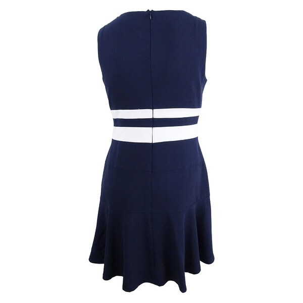 ralph lauren navy and white dress