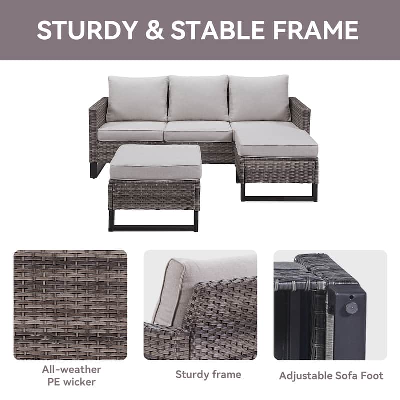 6-Seater Outdoor Sectional Sofa Chair Set