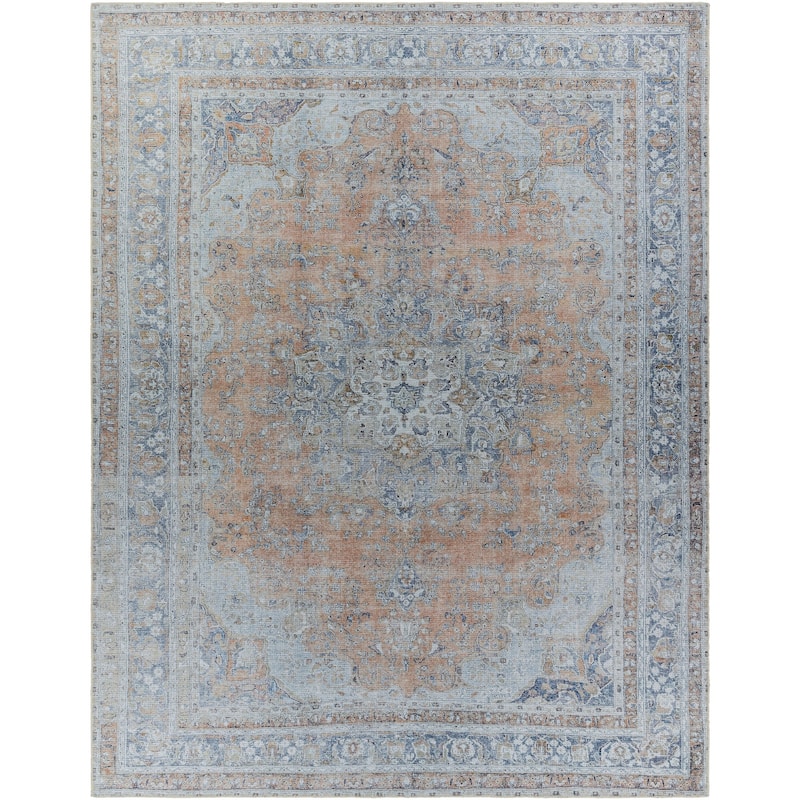 Juniuss Faded Medallion Machine Washable Area Rug