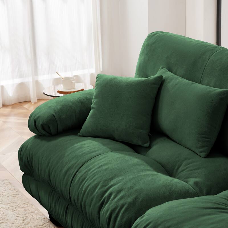 Modular L-Shaped 4-Seater Sectional Sofa Free Combination Cloud Sofa with Convertible Ottomans for Living Room