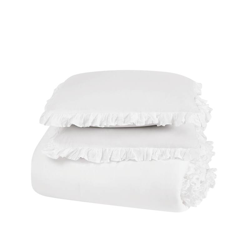 The Farmhouse by Rachel Ashwell Ruffled Washed Cotton Comforter Set