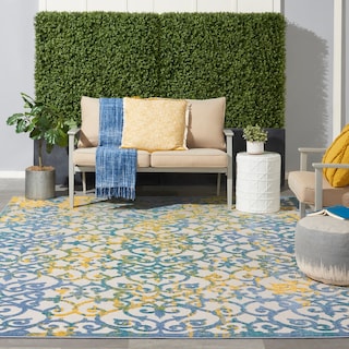 Nourison Aloha Transitional Scroll Indoor/Outdoor Damask Rug