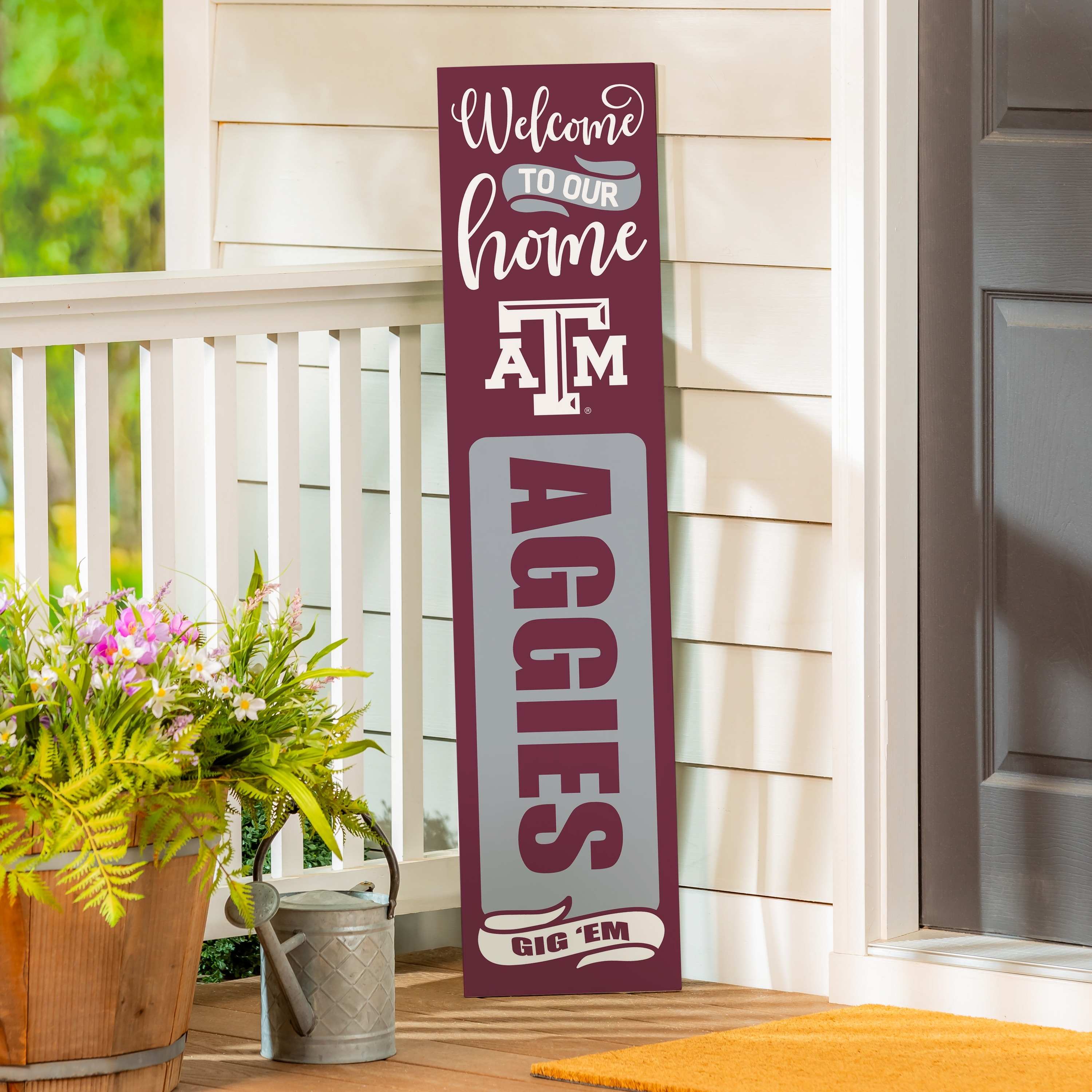 47" Double Sided Seasonal Porch Leaner, Texas A&M - 47" x 11.25"