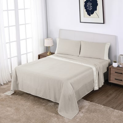 Anne Klein Westhill Dot 4-Piece Cotton Sateen Sheet Set