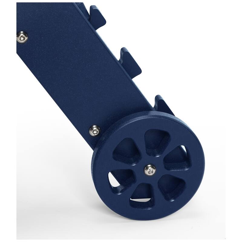 Brighton Outdoor Poly Reclining Chaise Lounge with Wheels & Cup Holder (Set of 4)