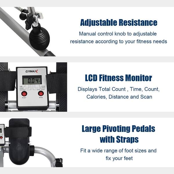 Shop Gymax Exercise Rowing Machine Rower W Adjustable Double Hydraulic Overstock 26435378