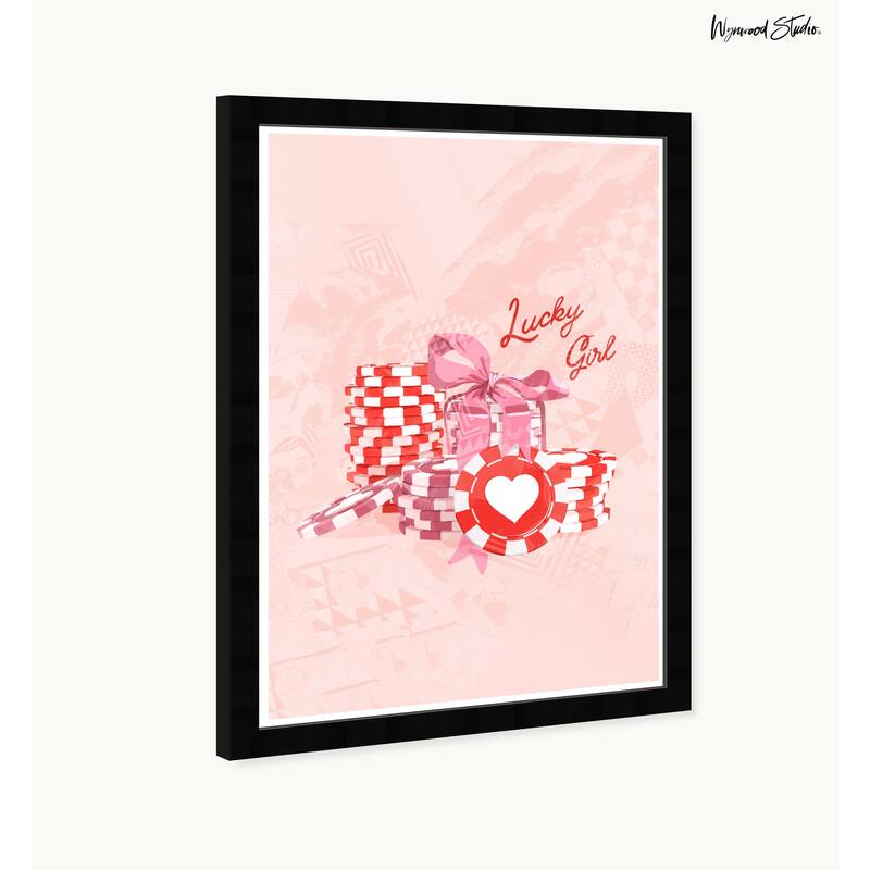 Wynwood Studio Prints Entertainment Hobbies Lucky Girl Red Wall Art