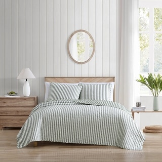 Stone Cottage Willow Way Ticking Stripe Cotton Reversible Quilt Set