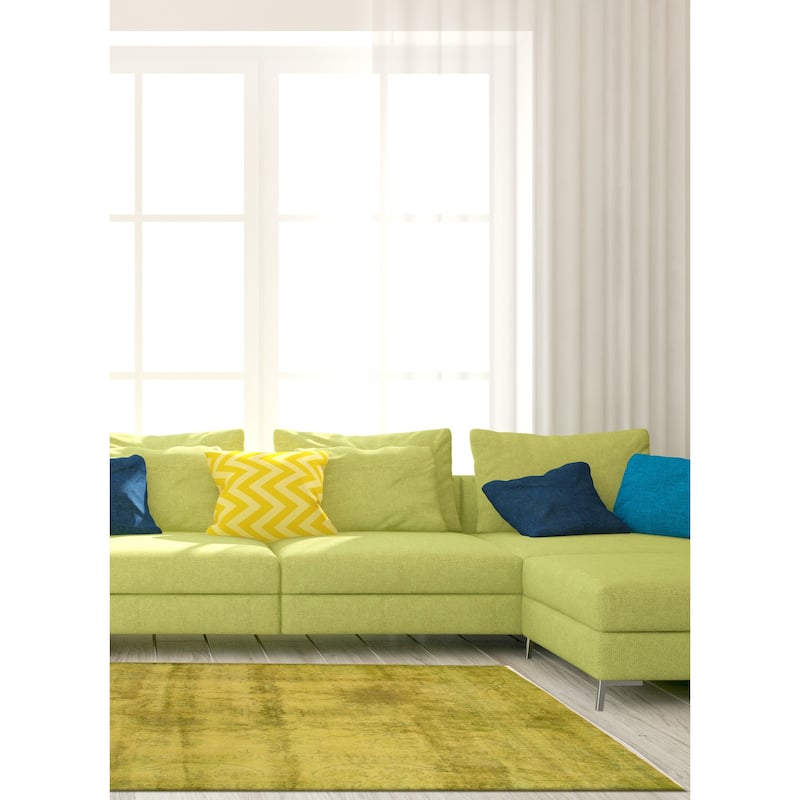 ECARPETGALLERY Hand-knotted Vibrance Lime Wool Rug - 7'10 x 9'10