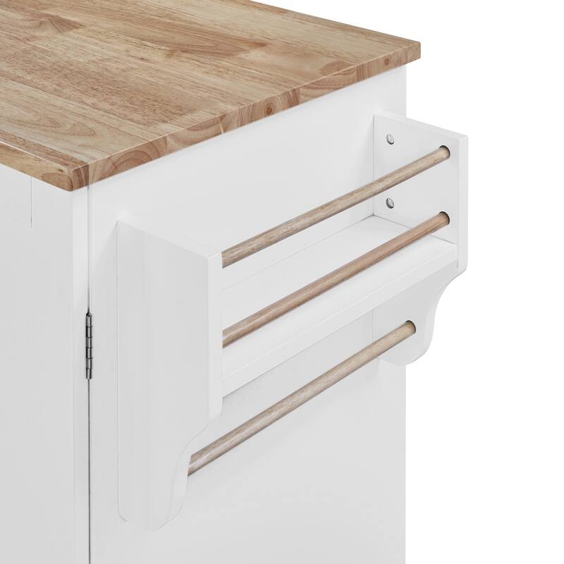 Kitchen Island with 2 Slide-Out Shelf and Internal Storage Rack