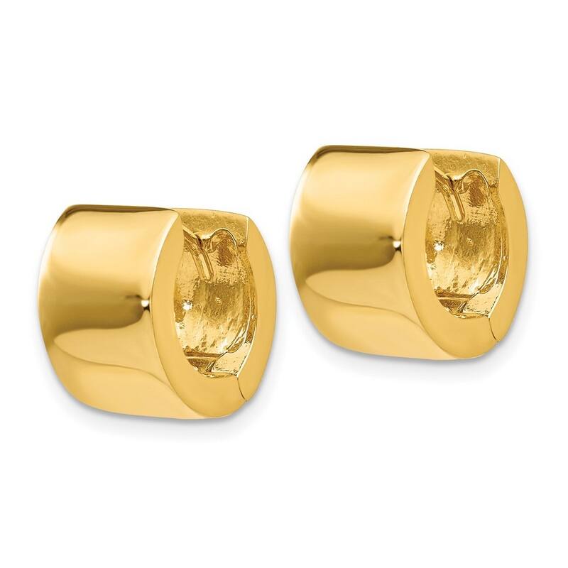 Curata 14k Yellow Gold Polished Hinged Earrings - 10x9mm Wide