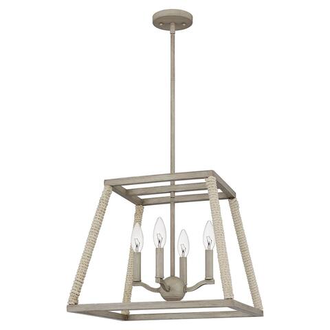 Rosalind 4-Light Grey Washed Oak Pendant