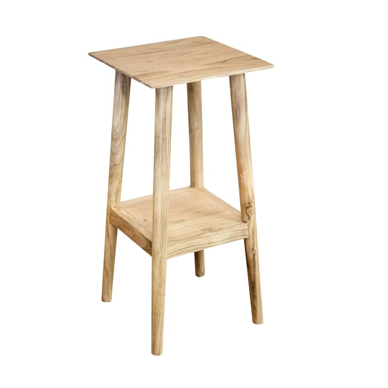 Solid Acacia Plant Stand with Shelf