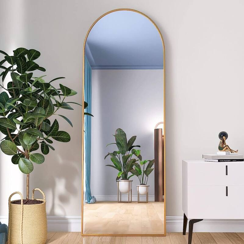 63'' x 20'' Aluminium Alloy Arch Full Length Mirror with Stand